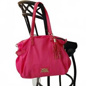 "Juicy Couture" 13inX13in Canvas Vibrant Pink Shoulder Bag With Bold Gold.......